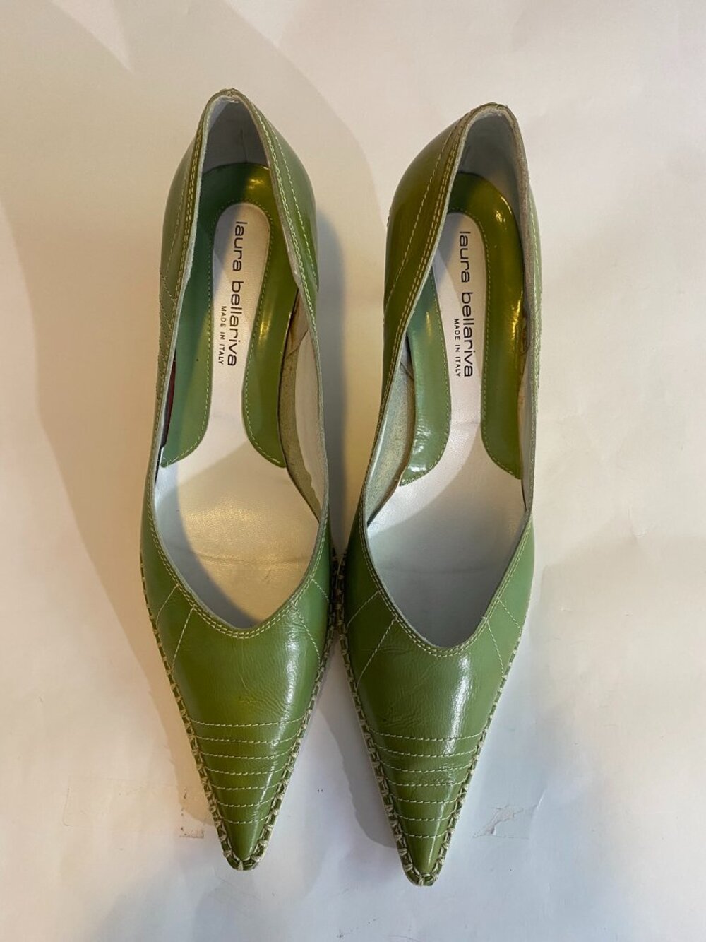 Laura Bellariva Leather Pointed-Toe Pumps - Made in Italy.